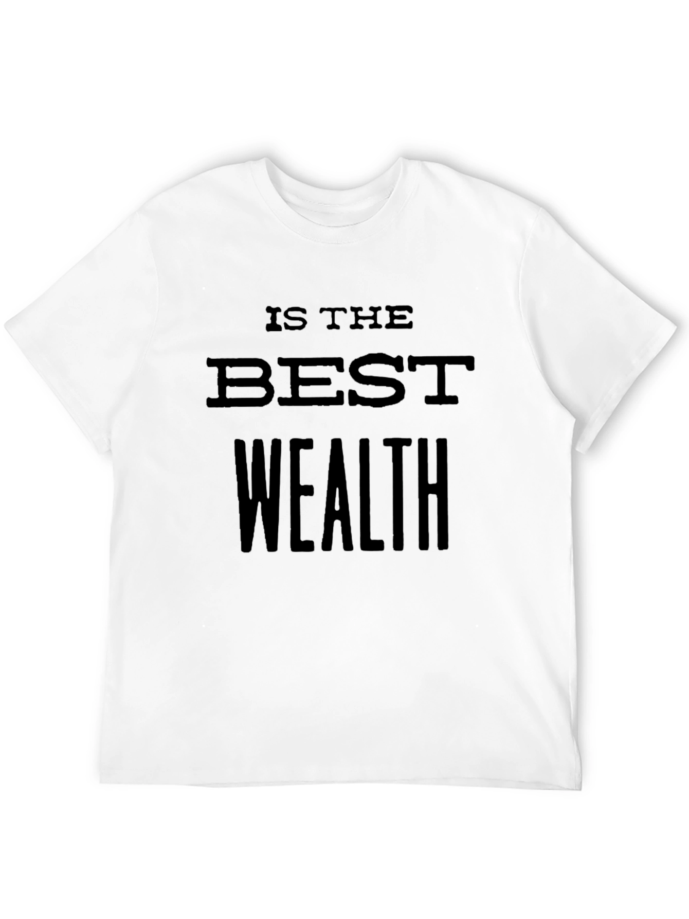 Camiseta Negra: Salud es la Mejor Riqueza