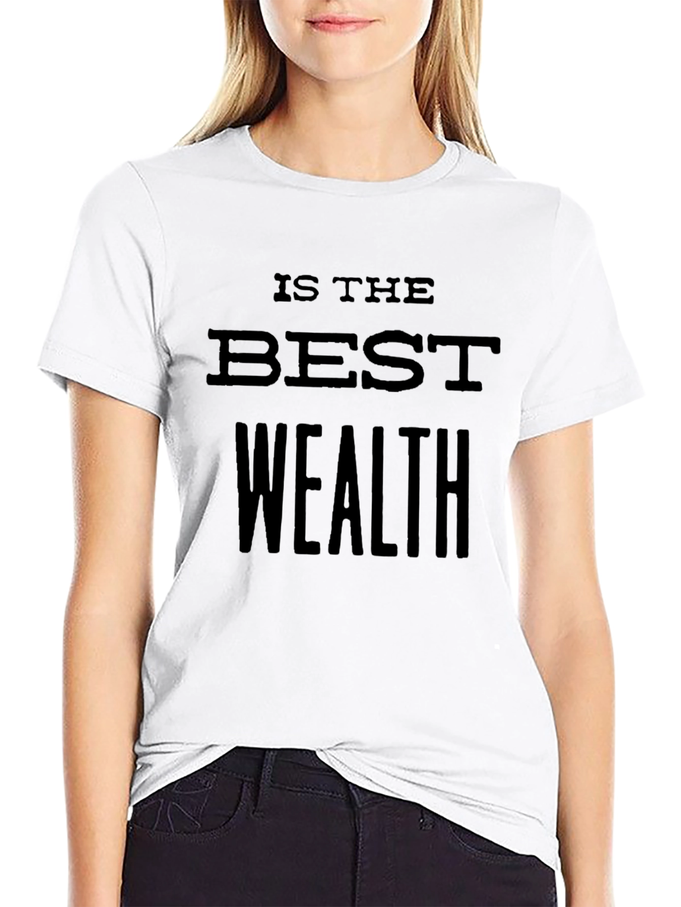 Camiseta Negra: Salud es la Mejor Riqueza