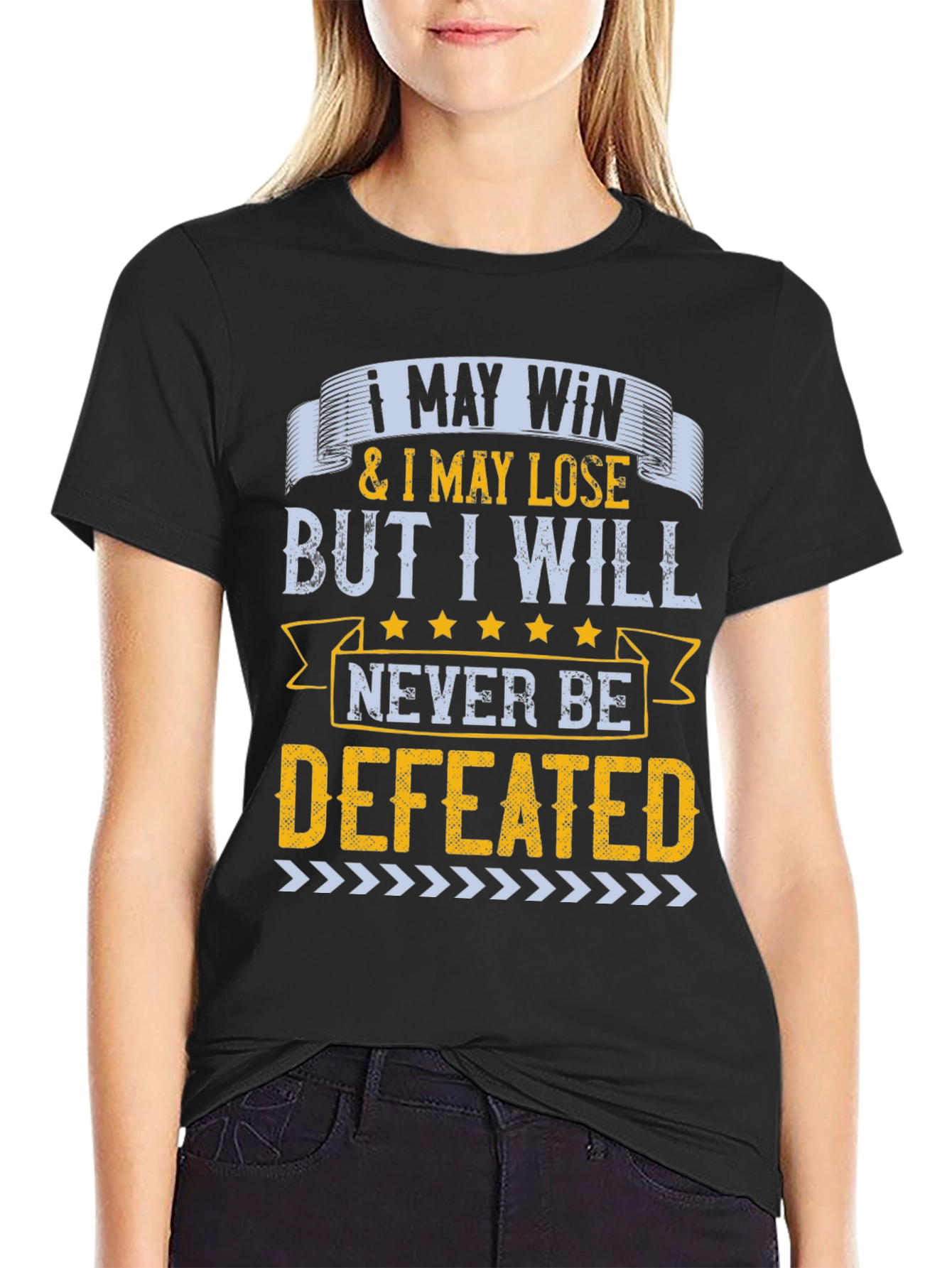 Camiseta Hombre Motivacional: Nunca Seré Derrotado
