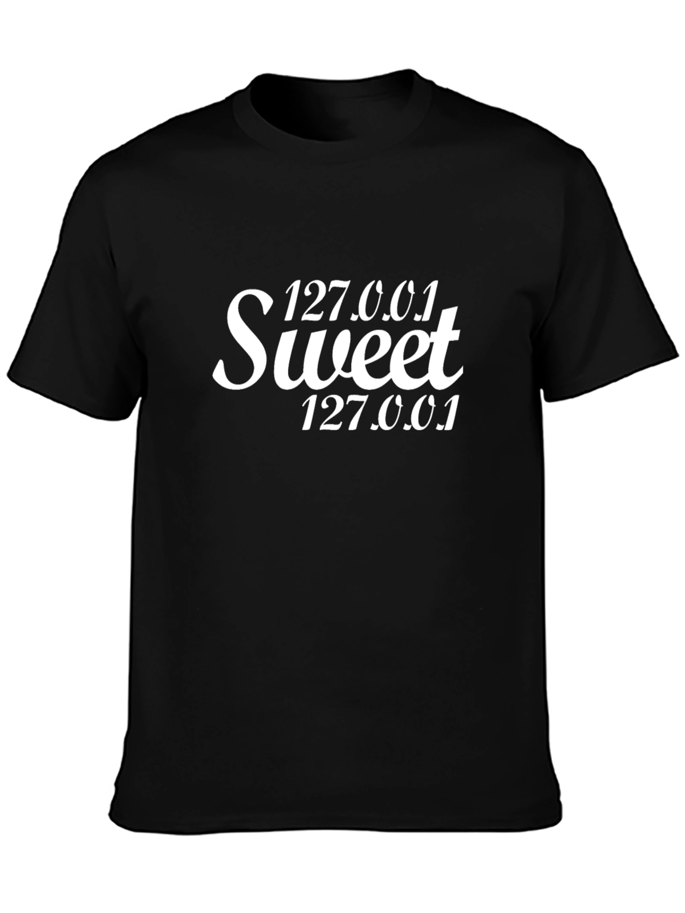 Camiseta Negra Sweet 127.0.0.1 Divertida
