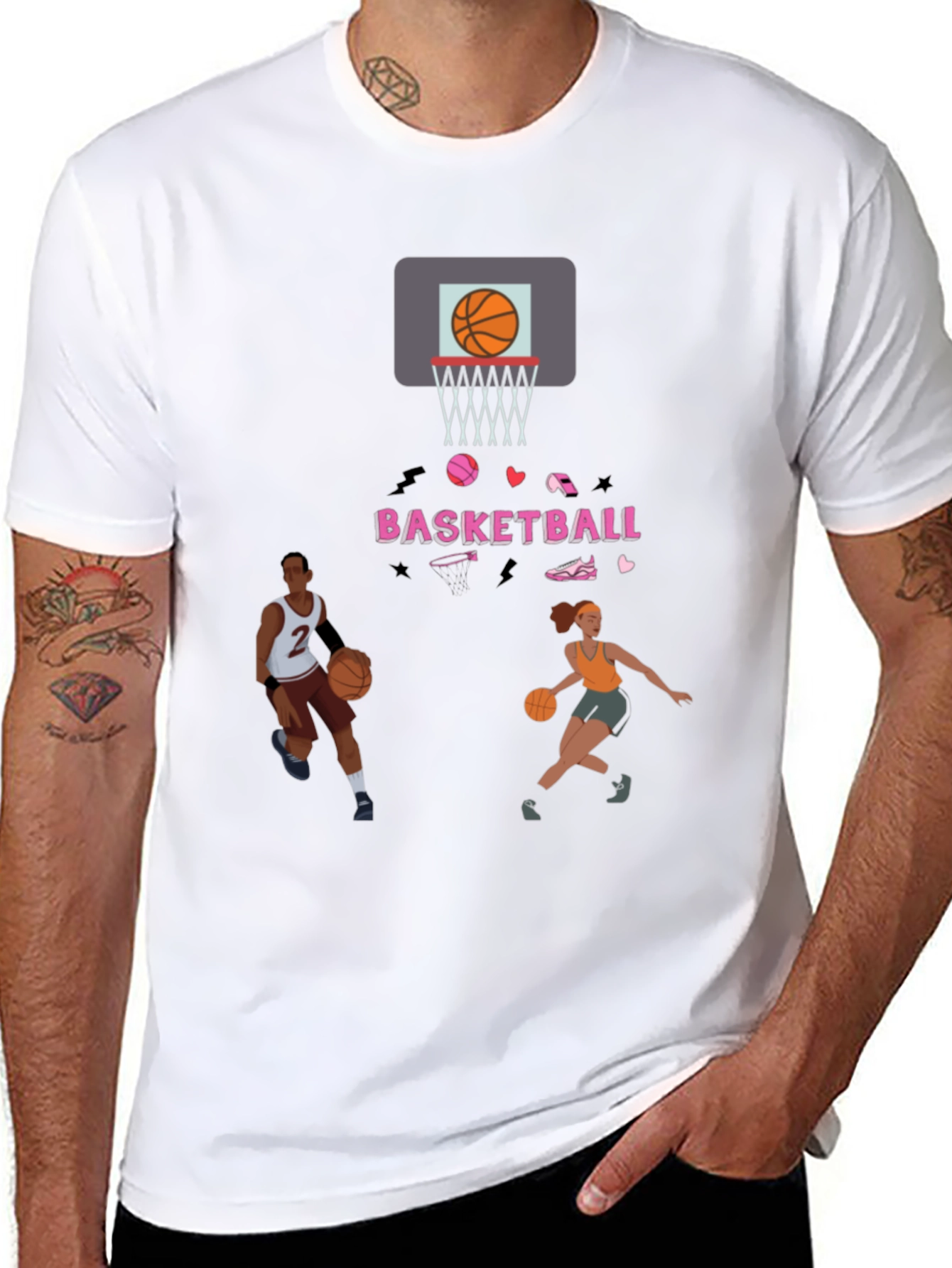 Camiseta de baloncesto con estampado divertido