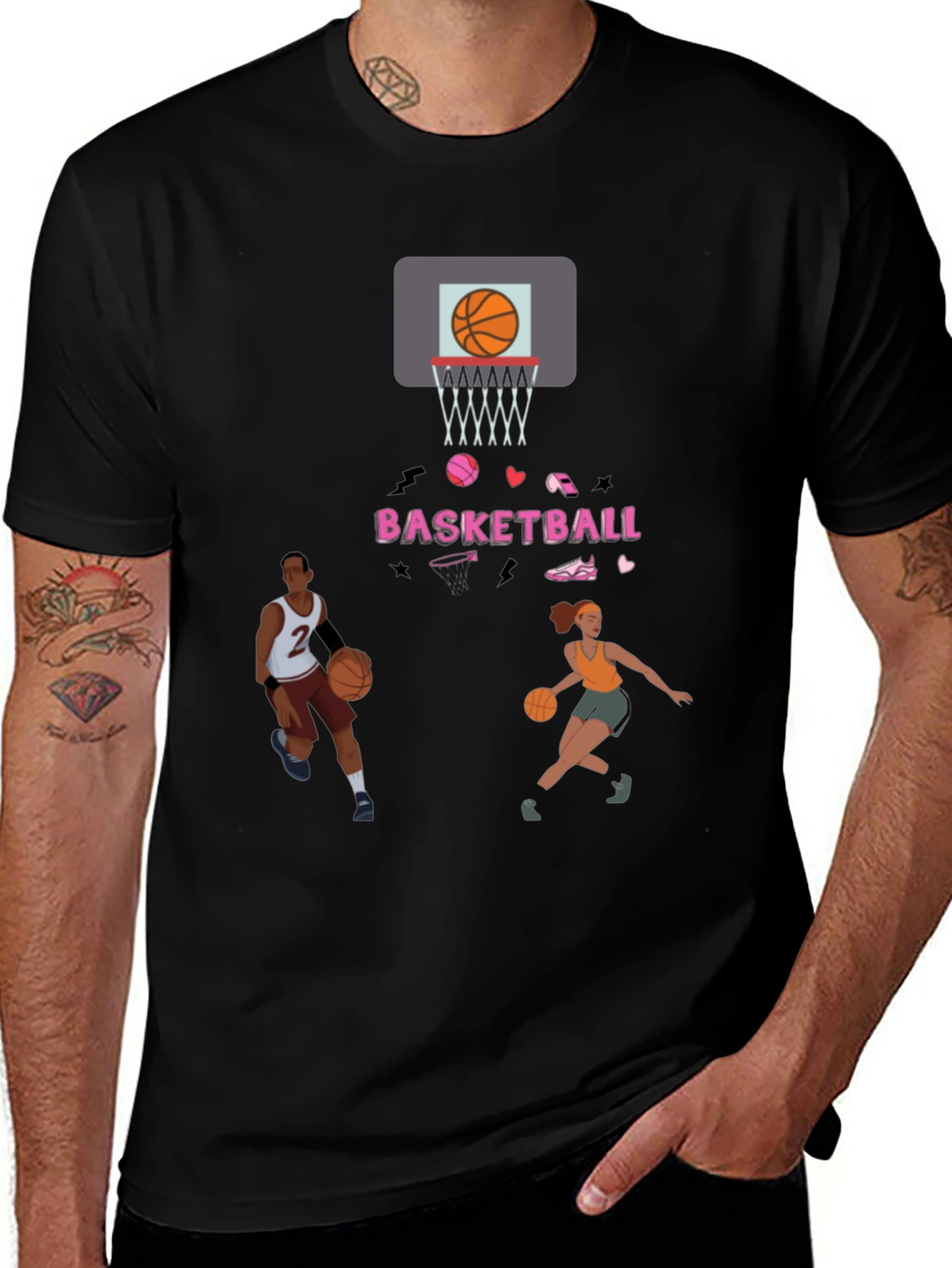 Camiseta de baloncesto con estampado divertido