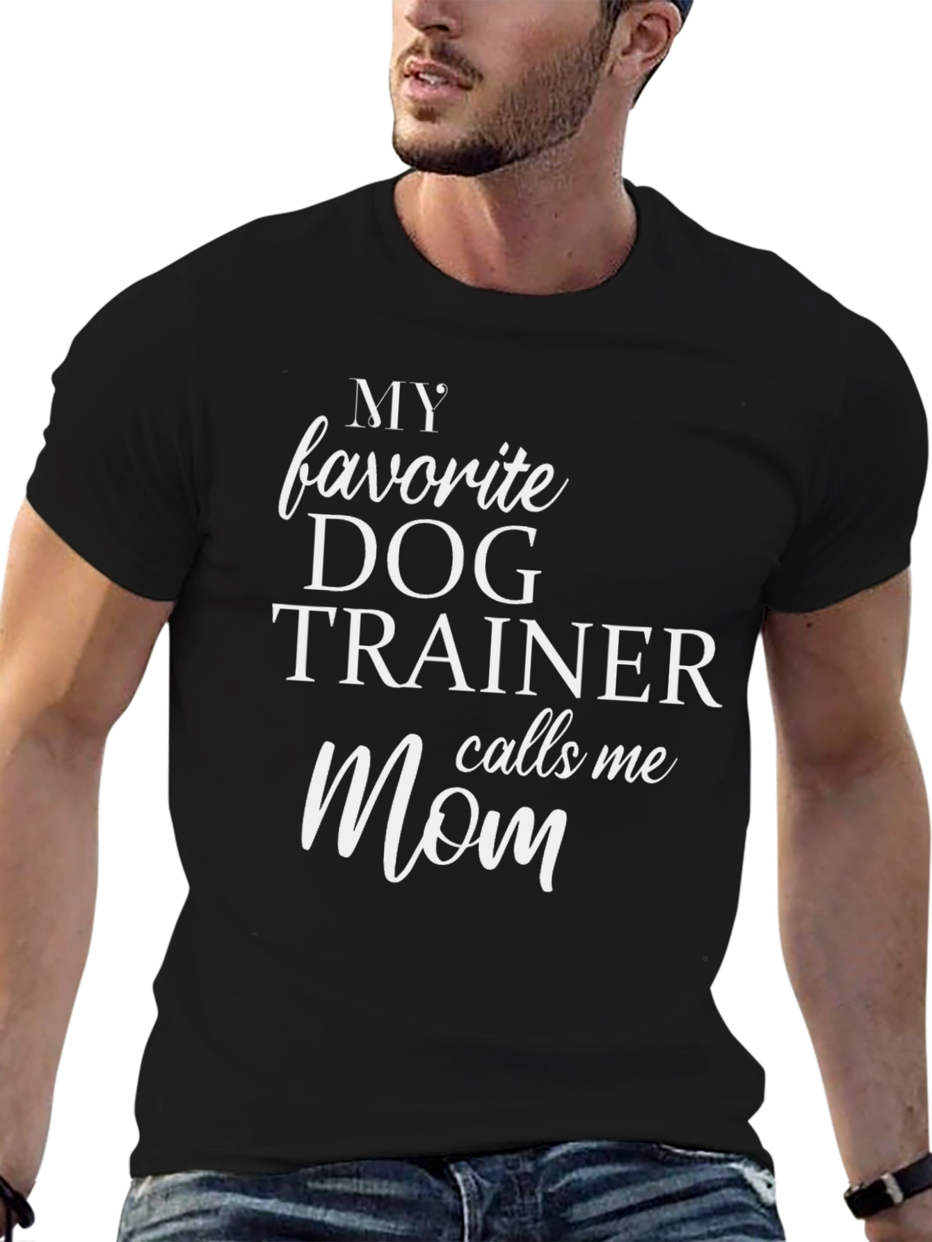Camiseta Negra Mi Entrenador de Perros Favorito