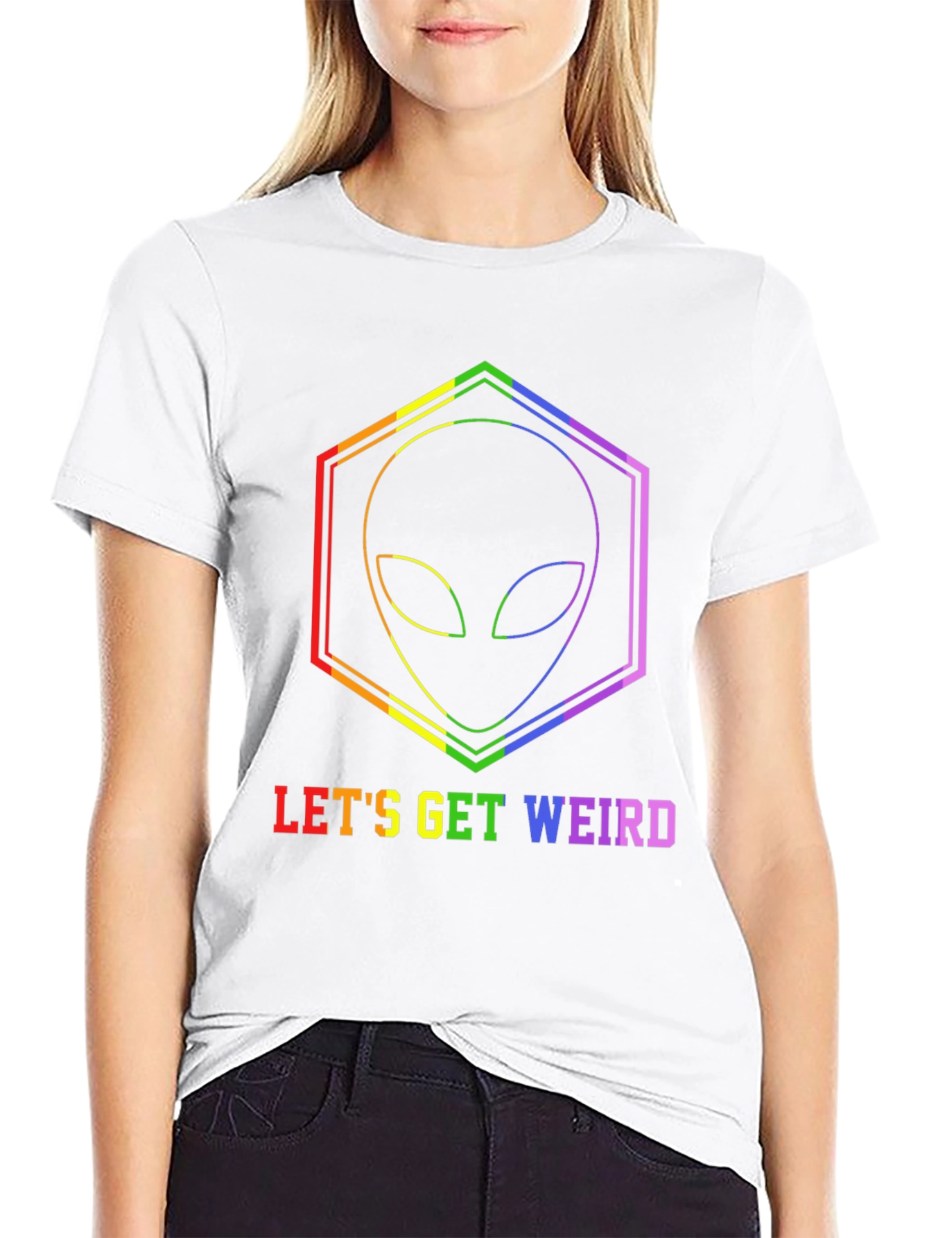 Camiseta Negra Alienígena LGBTQ Lets Get Weird