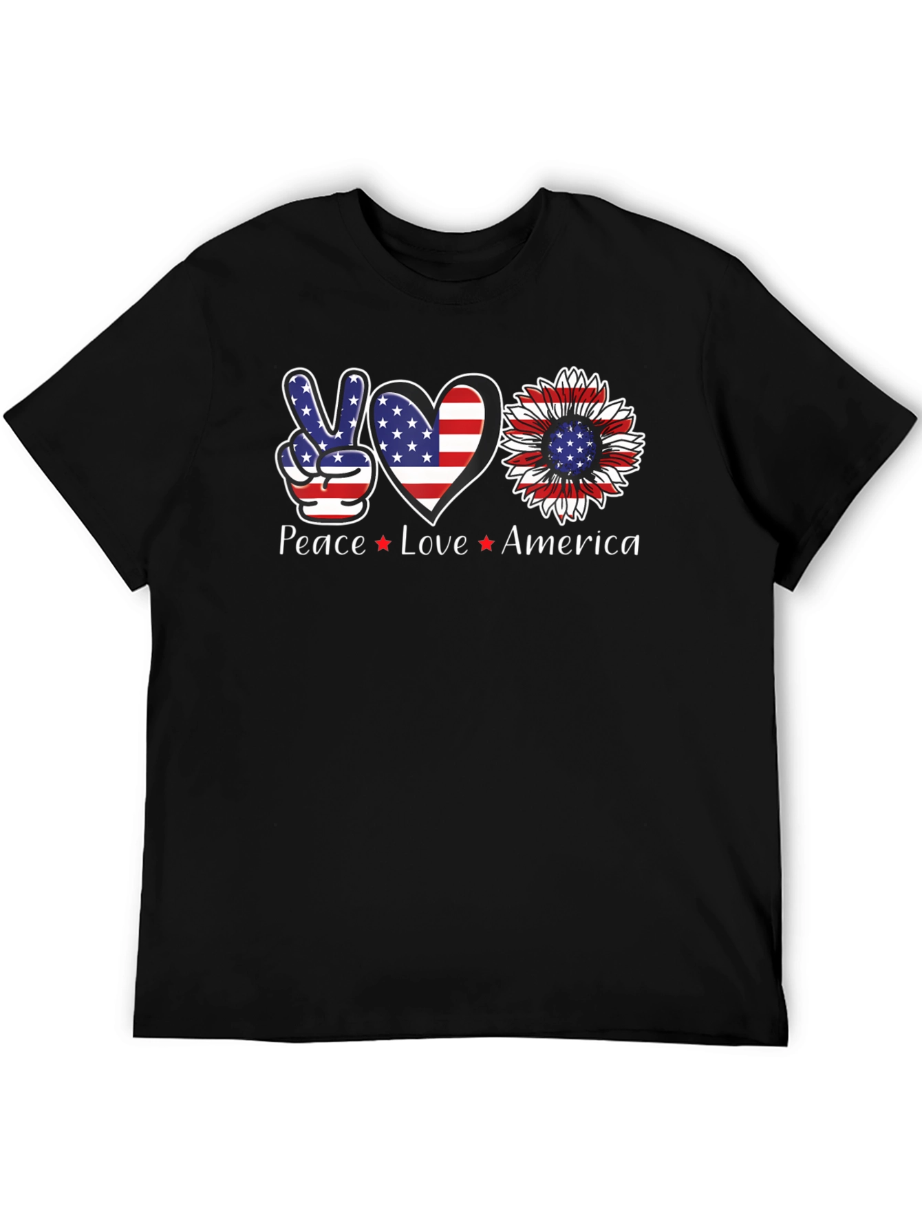 Camiseta Americana: Paz Amor USA