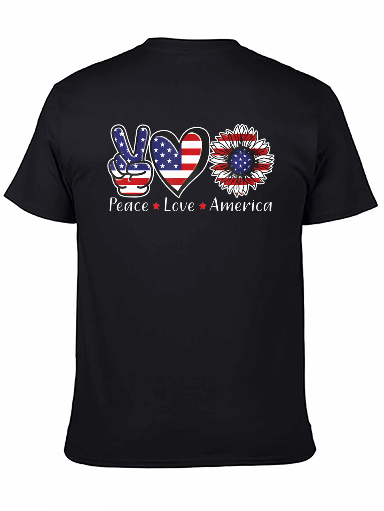 Camiseta Americana: Paz Amor USA
