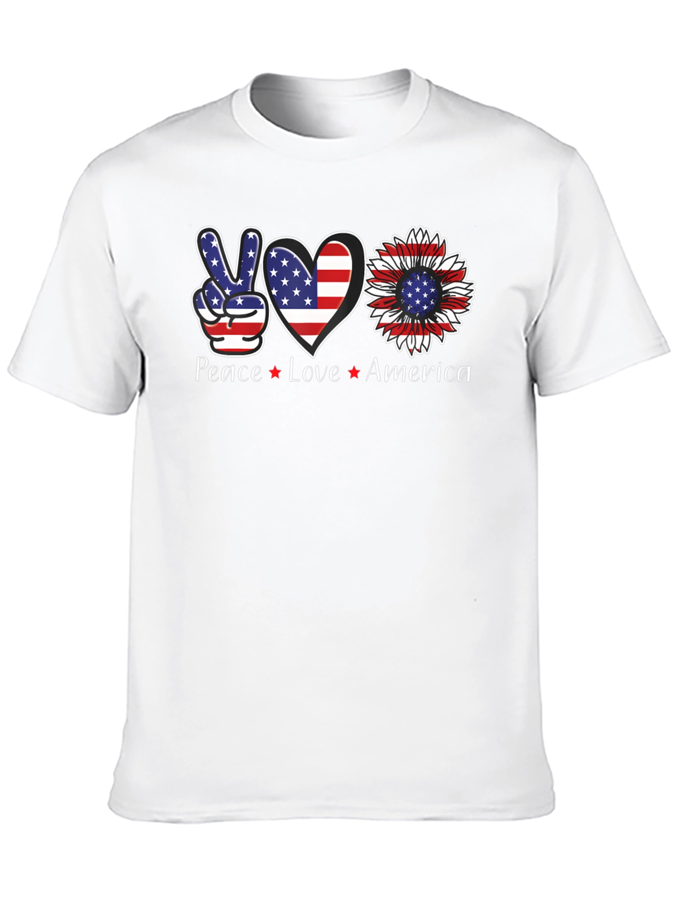 Camiseta Americana: Paz Amor USA