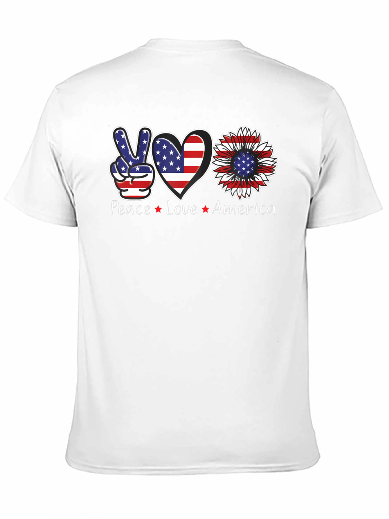 Camiseta Americana: Paz Amor USA