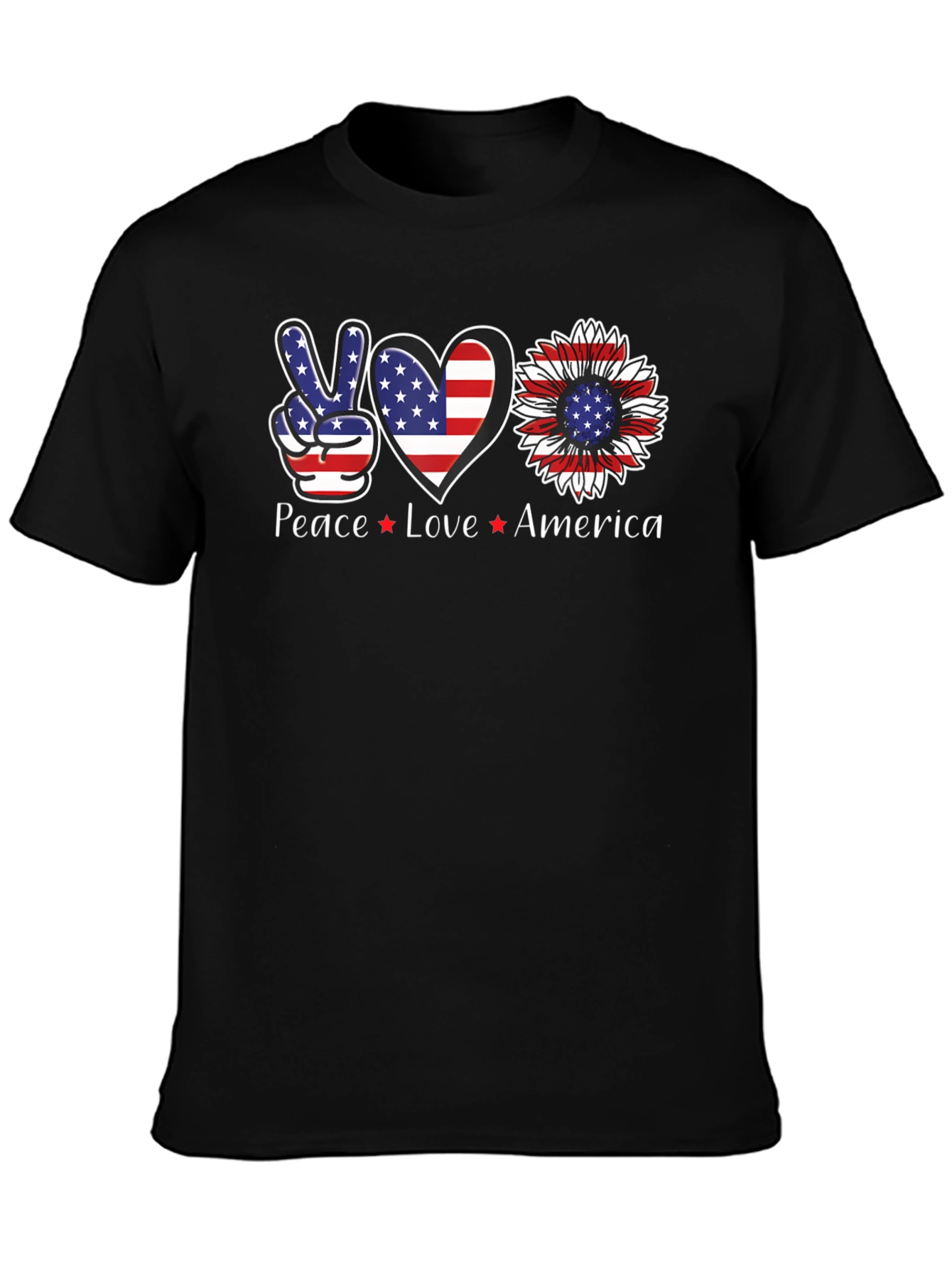 Camiseta Americana: Paz Amor USA