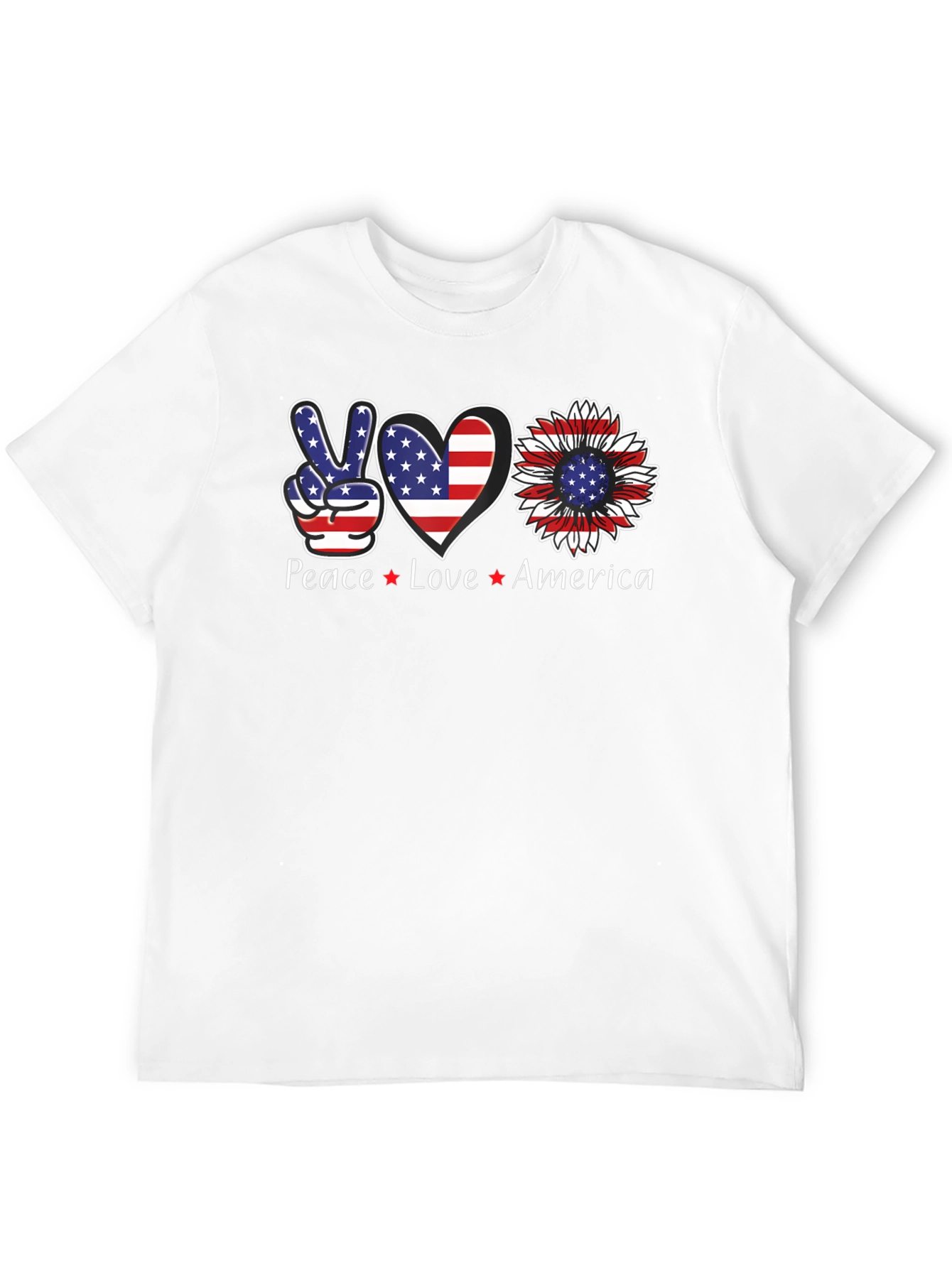 Camiseta Americana: Paz Amor USA