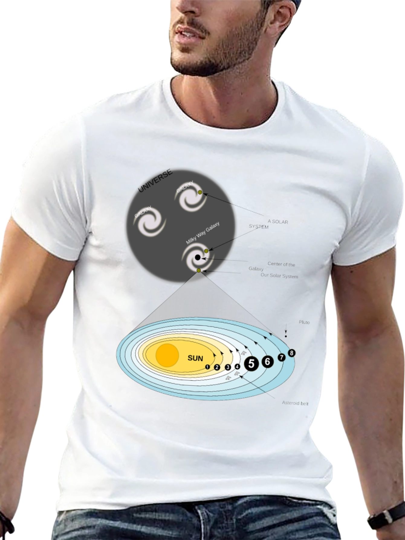 Camiseta Universo y Sistema Solar