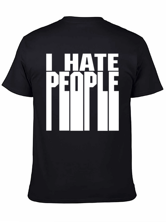 Camiseta Negra: Odio a la Gente Diseño Divertido