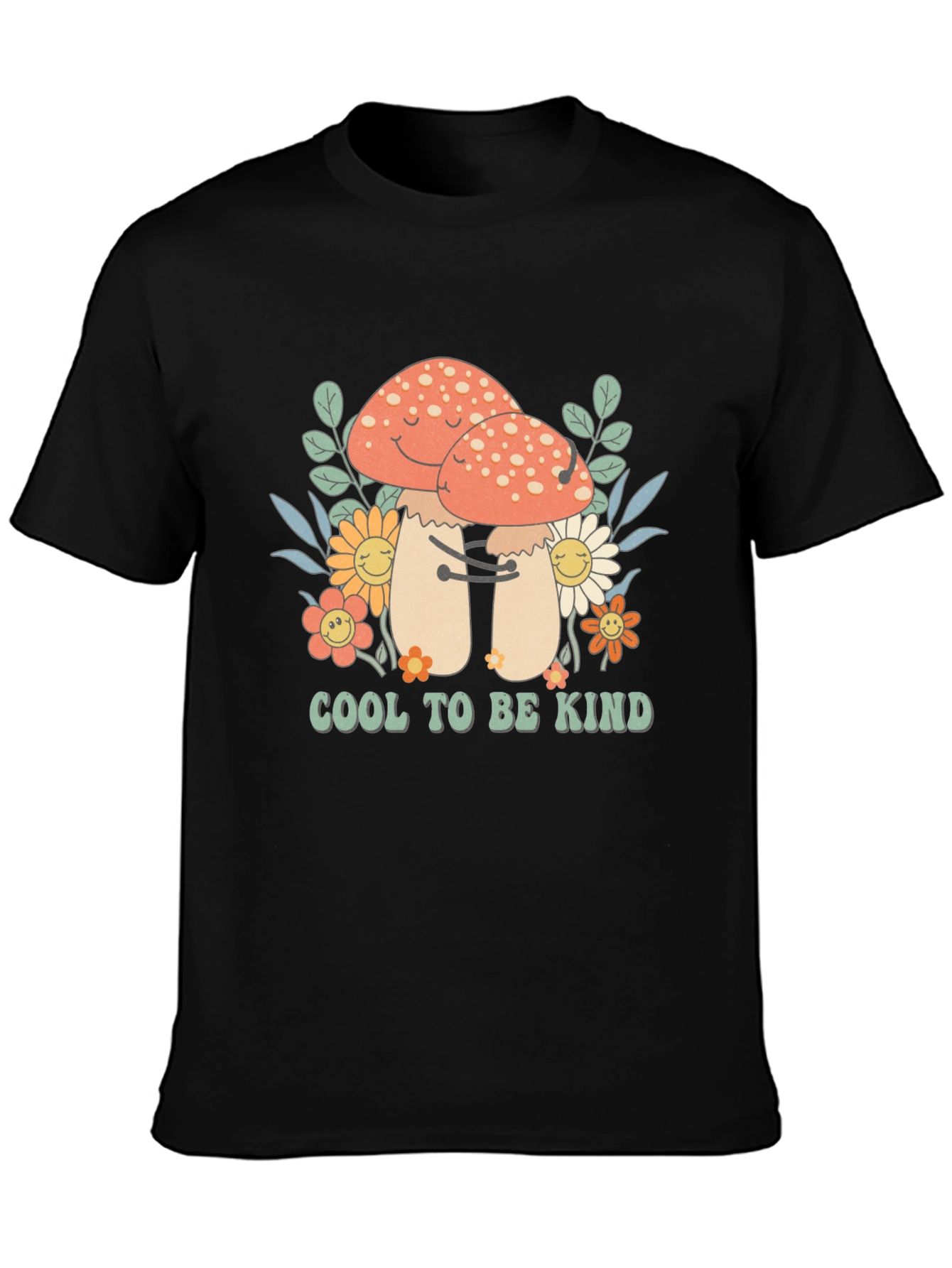 Camiseta Negra: Setas Amistosas