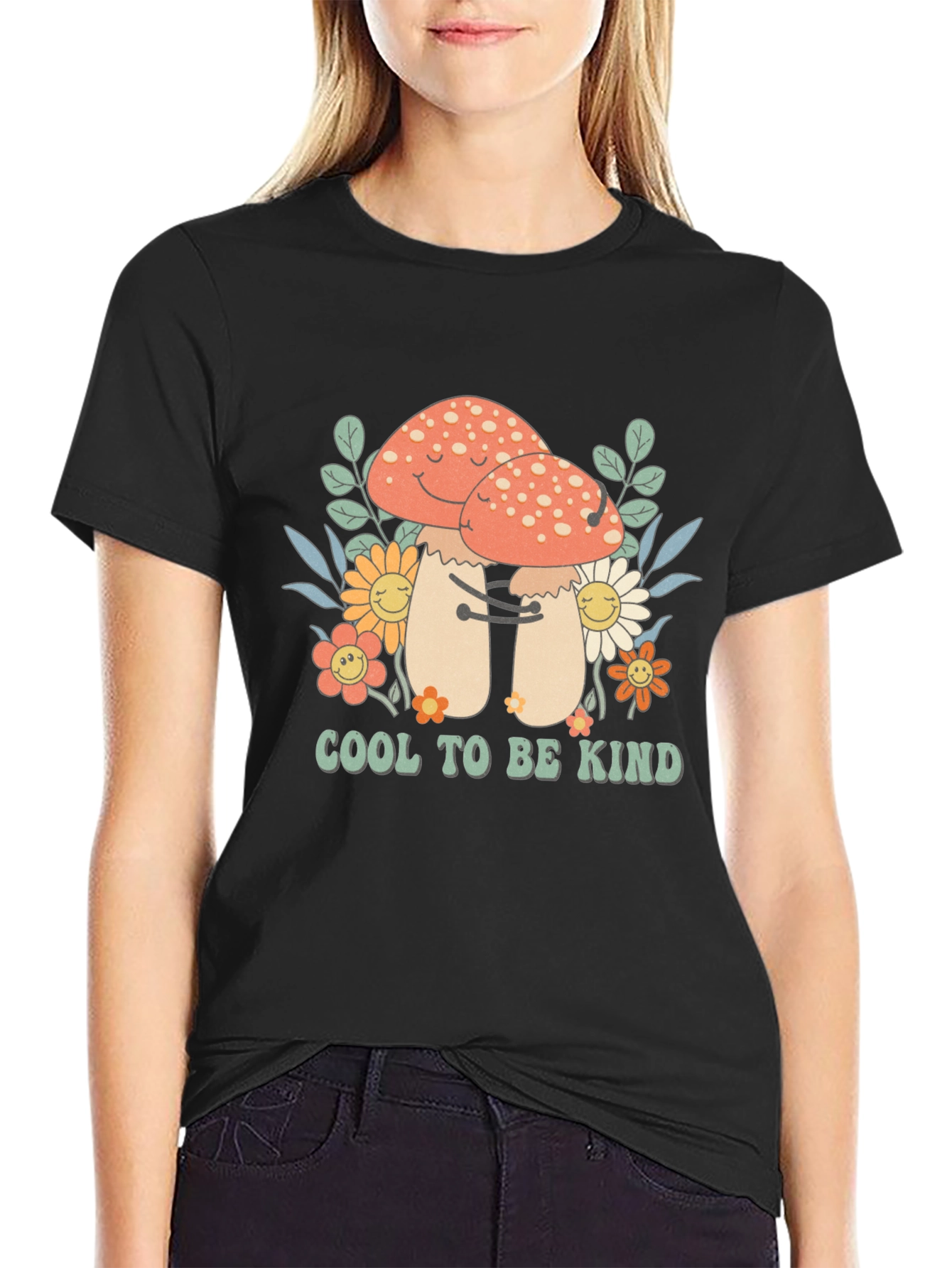 Camiseta Negra: Setas Amistosas