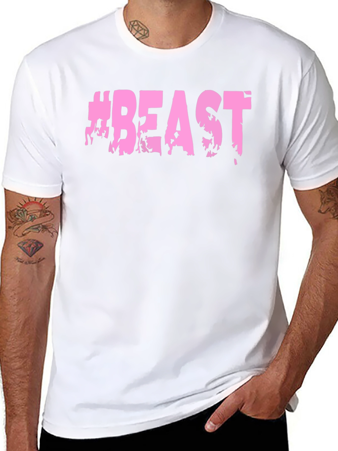 Camiseta Negra #BEAST Hombre - Estilo Casual