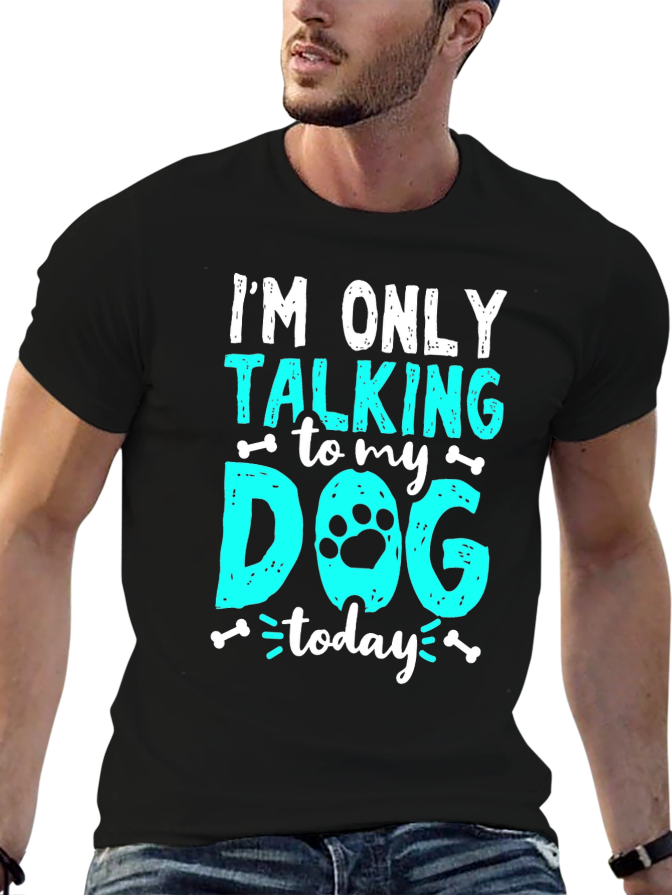 Camiseta Negra: Solo Hablo con Mi Perro Hoy