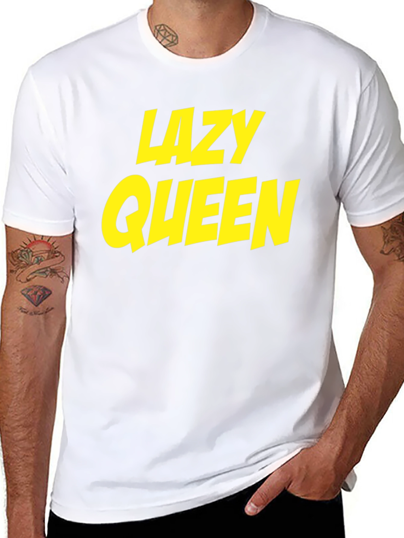 Camiseta Negra Lazy Queen para Hombre
