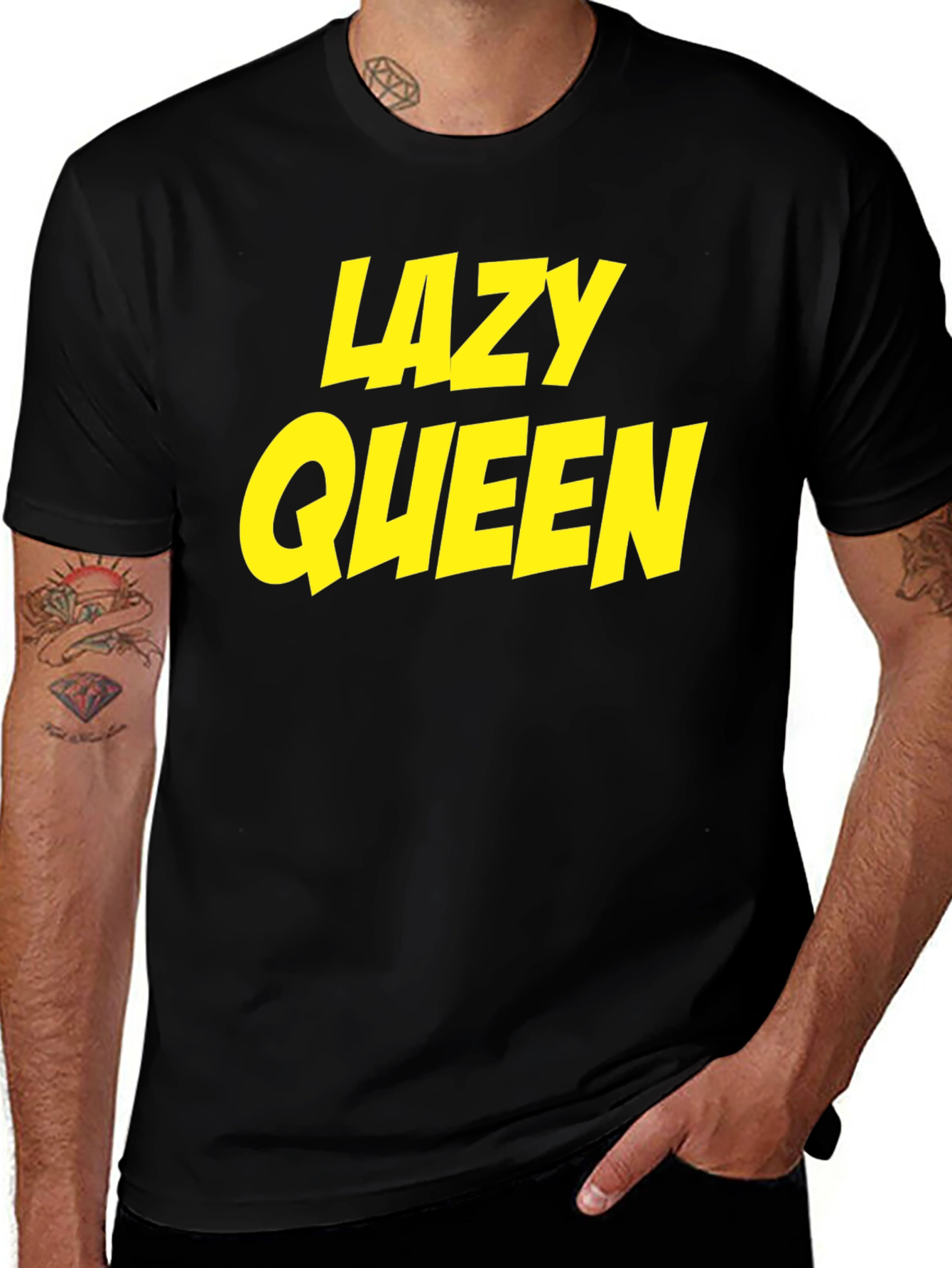Camiseta Negra Lazy Queen para Hombre