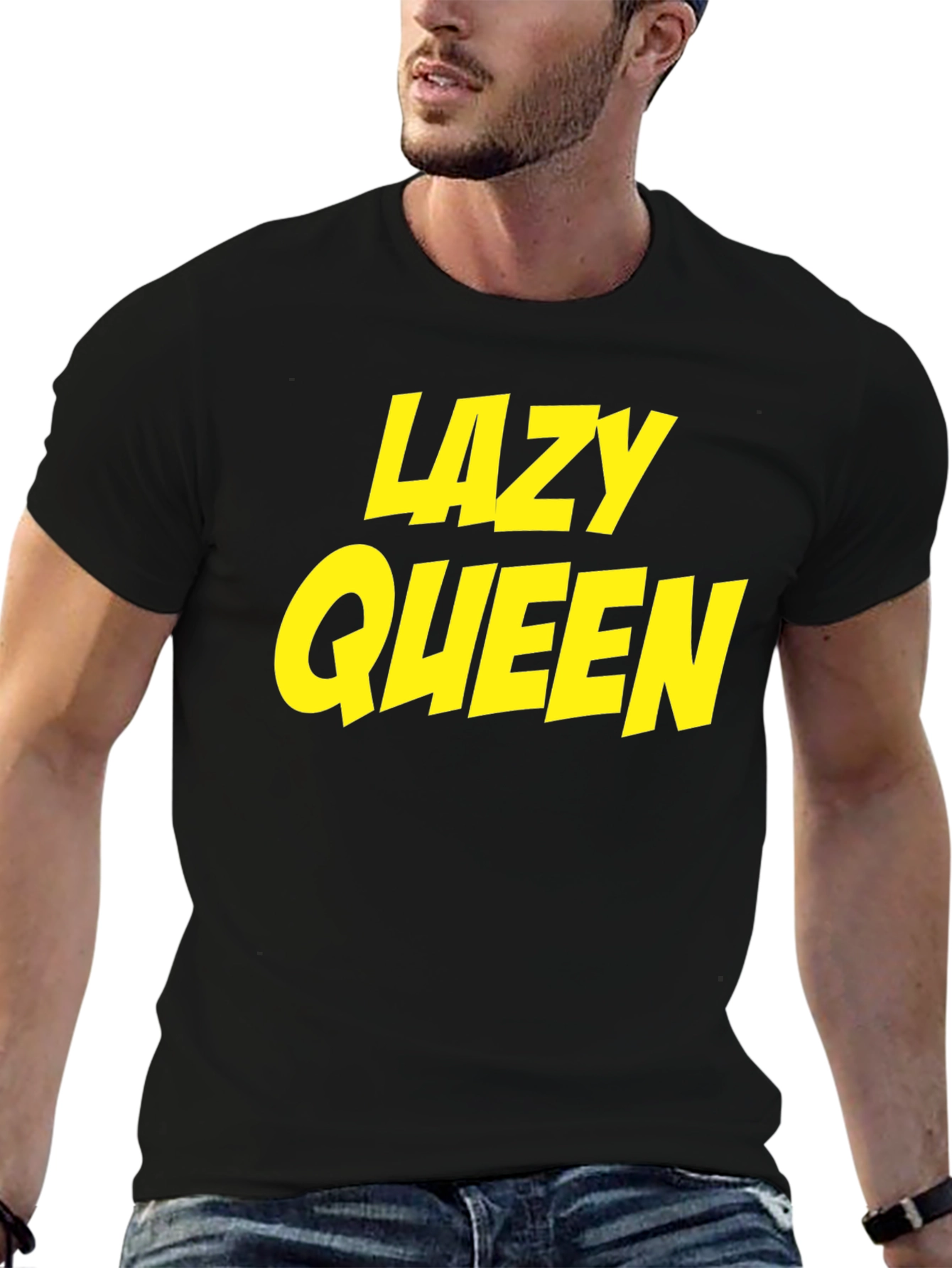 Camiseta Negra Lazy Queen para Hombre