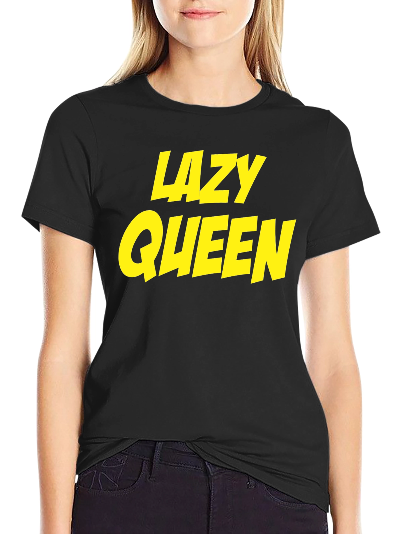 Camiseta Negra Lazy Queen para Hombre