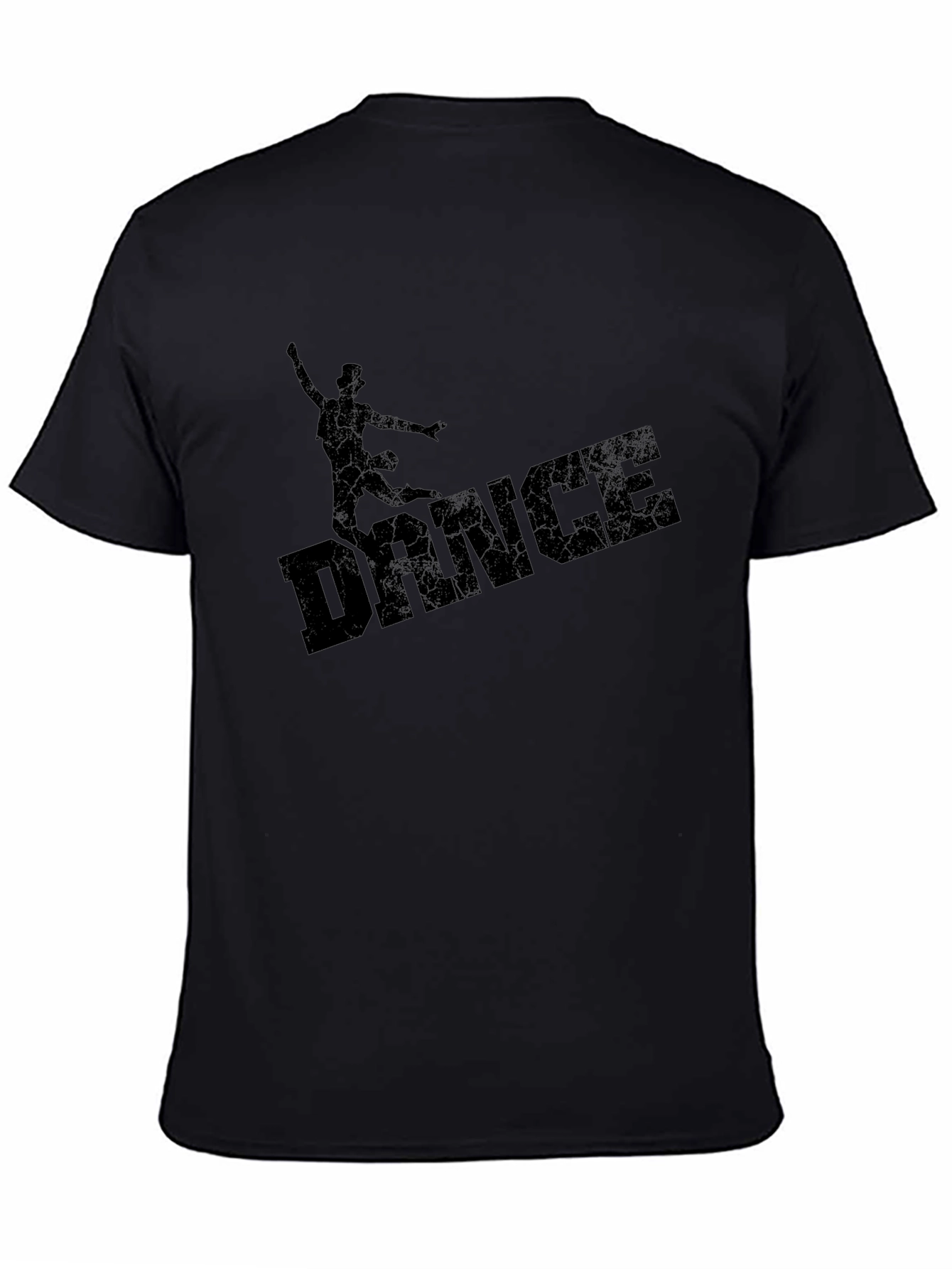 Camiseta Negra Hombre con Diseño Dance