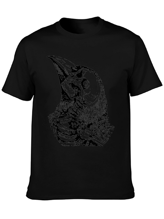 Camiseta Negra Cuervo Esqueleto