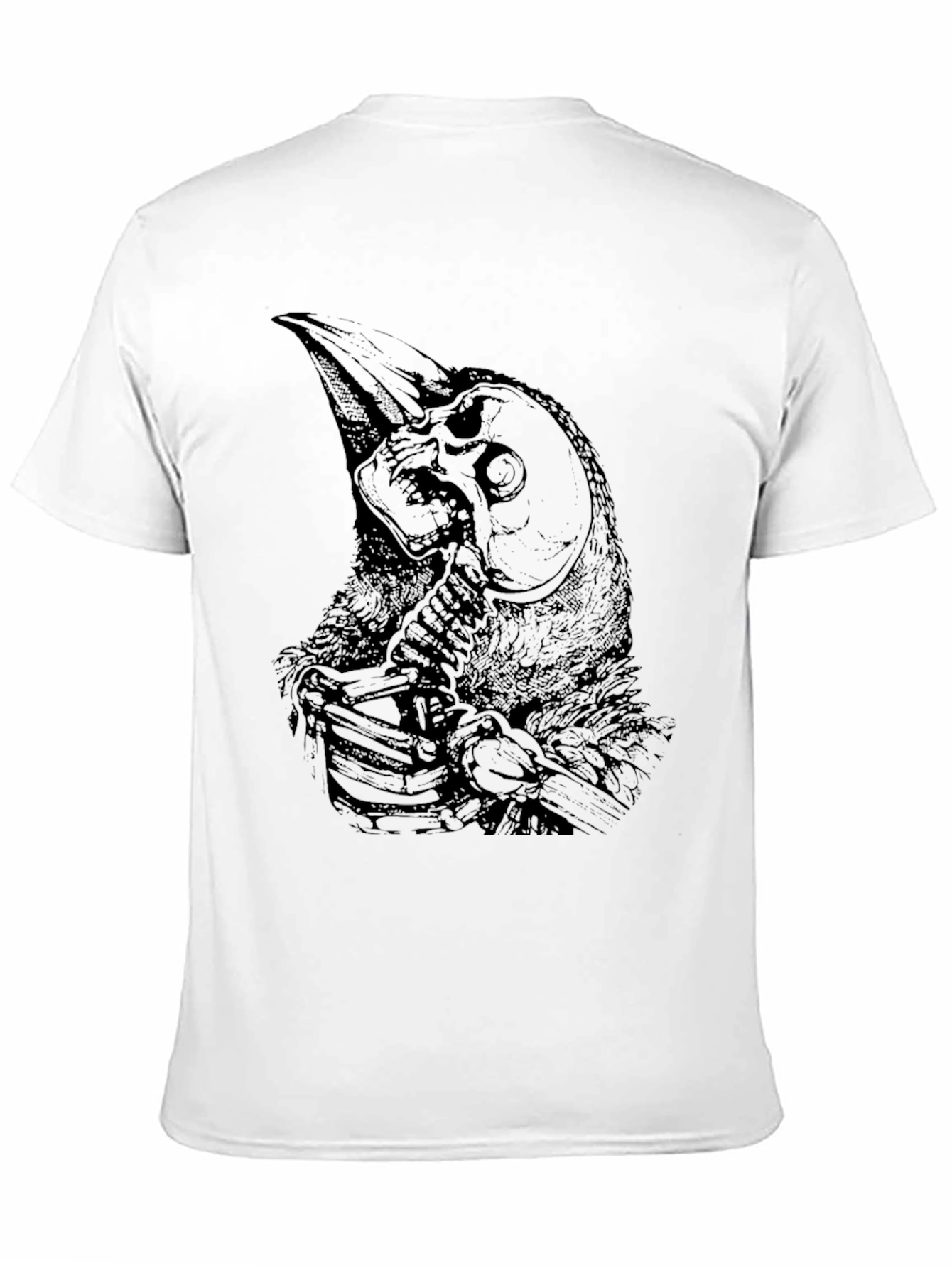Camiseta Negra Cuervo Esqueleto