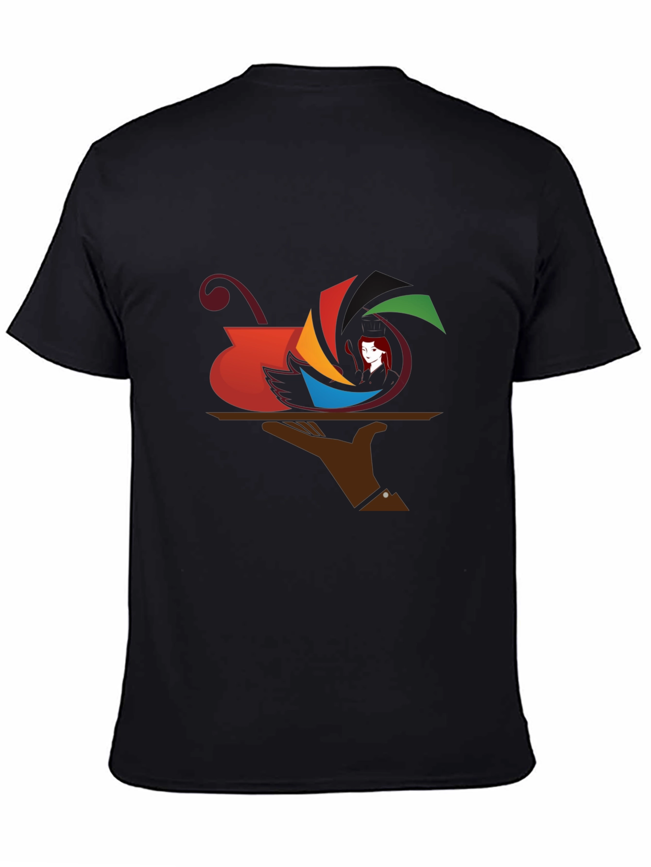 Camiseta Negra con Diseño Abstracto de Arte Moderno