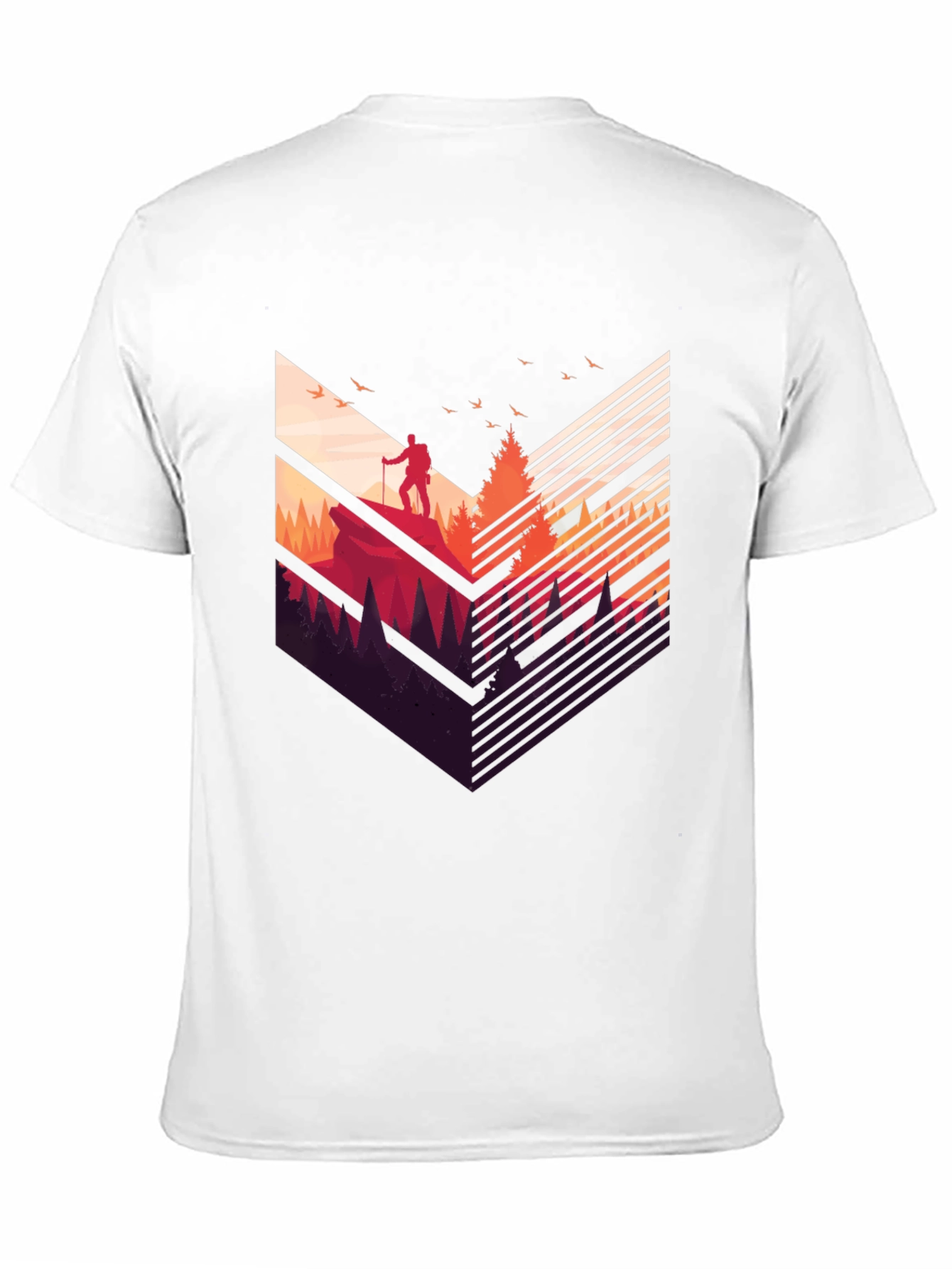 Camiseta Negra Hombre Diseño Aventurero Montaña