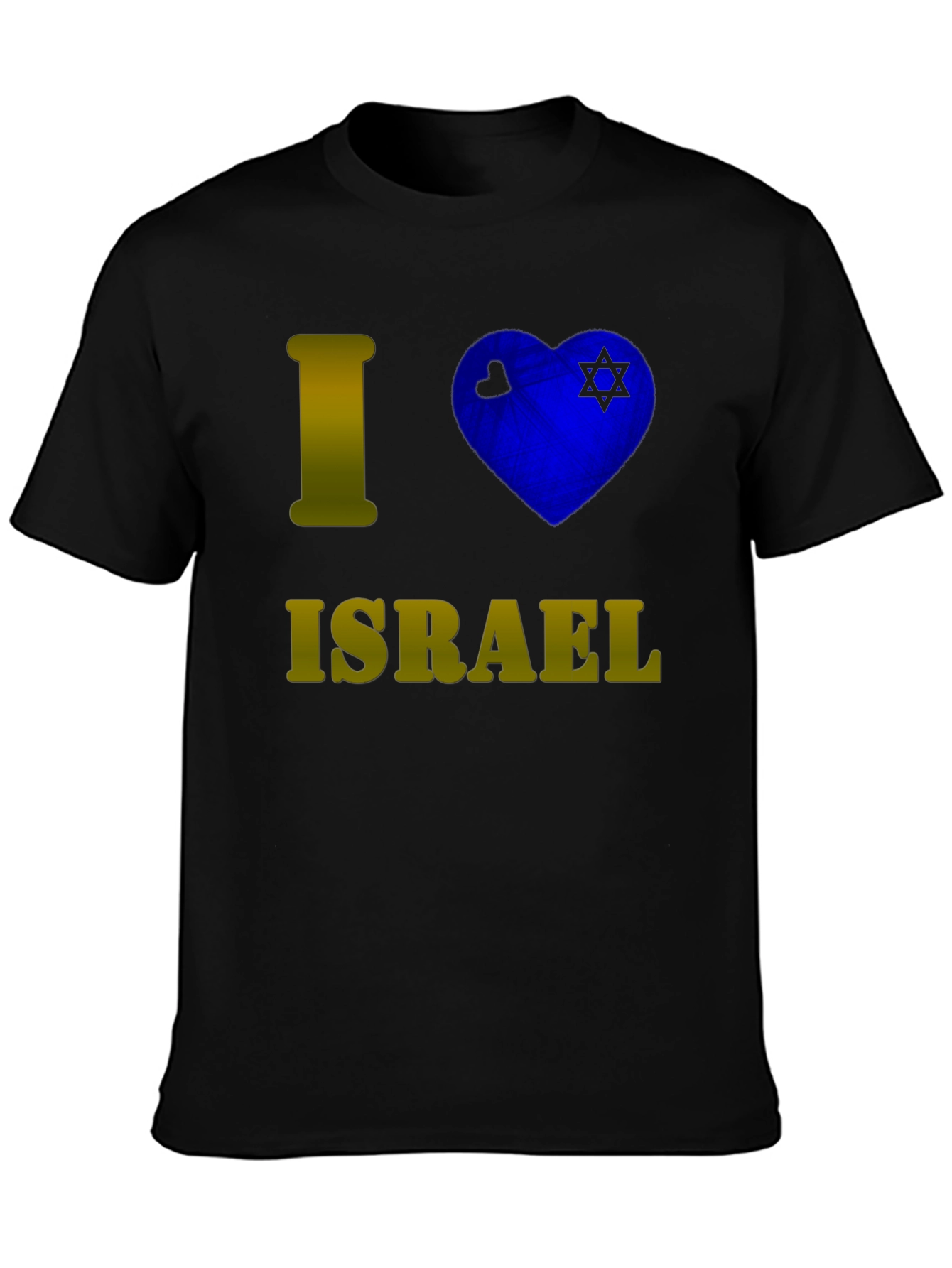 Camiseta Negra I <3 Israel para Hombre
