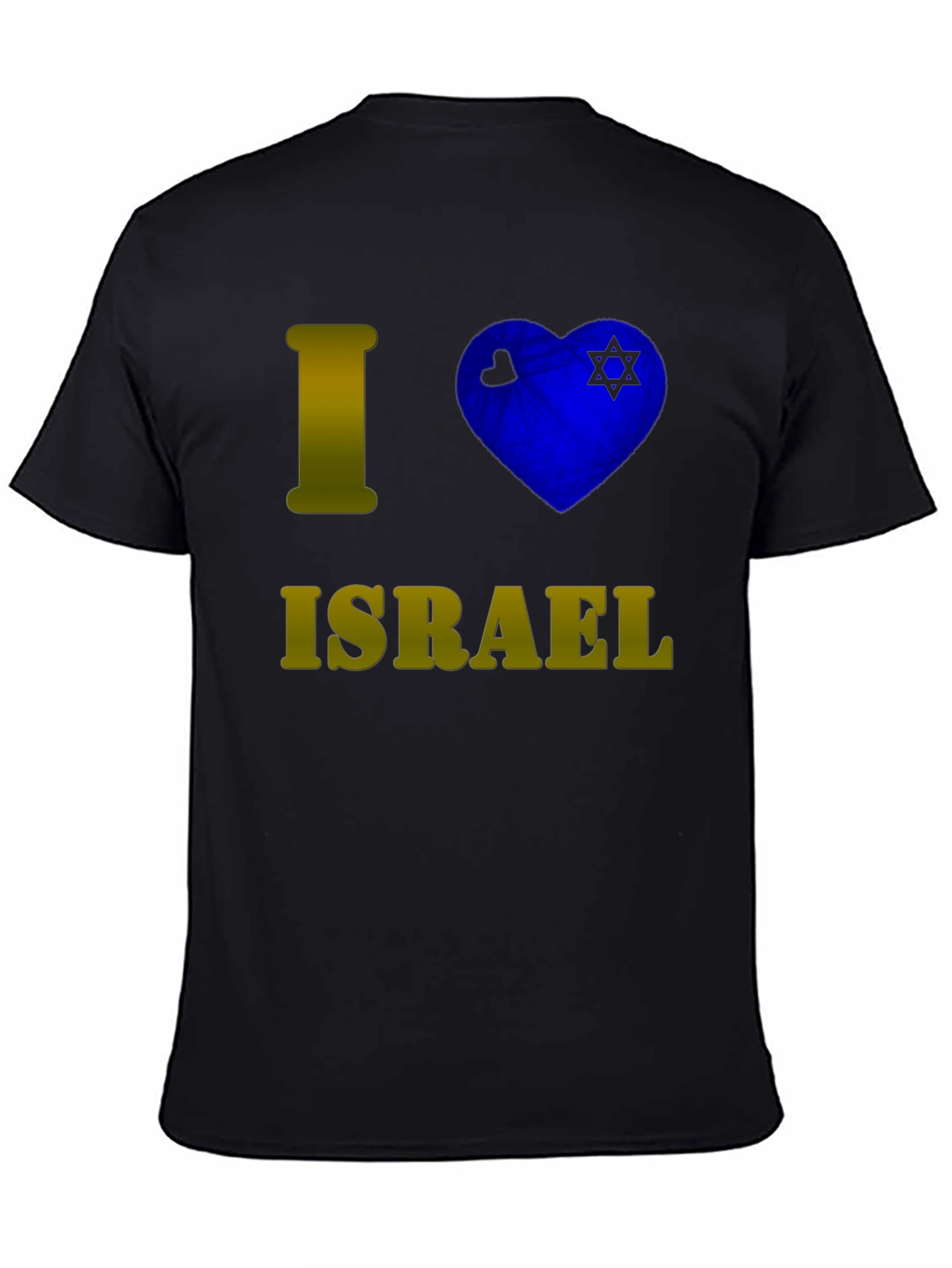 Camiseta Negra I <3 Israel para Hombre