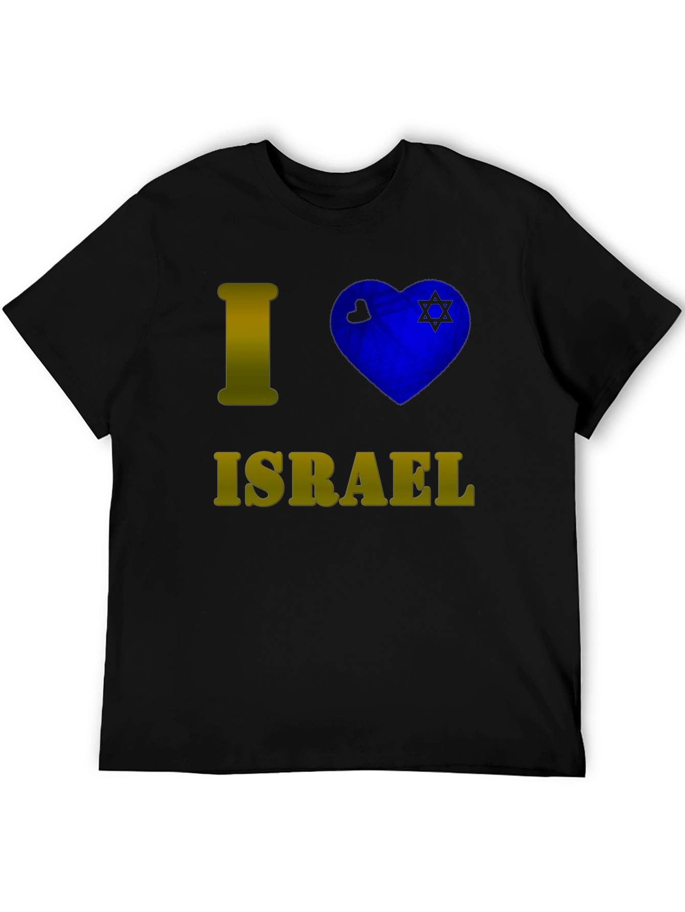 Camiseta Negra I <3 Israel para Hombre