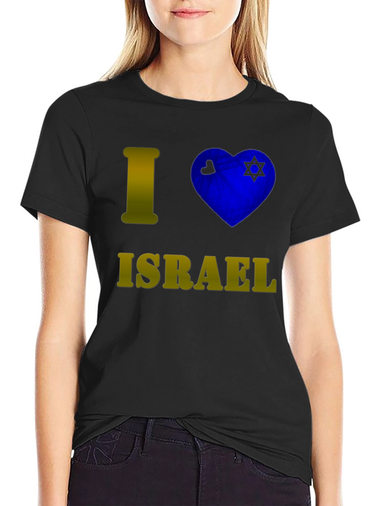 Camiseta Negra I <3 Israel para Hombre