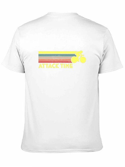 Camiseta Negra Ciclismo Attack Time Retro Vintage
