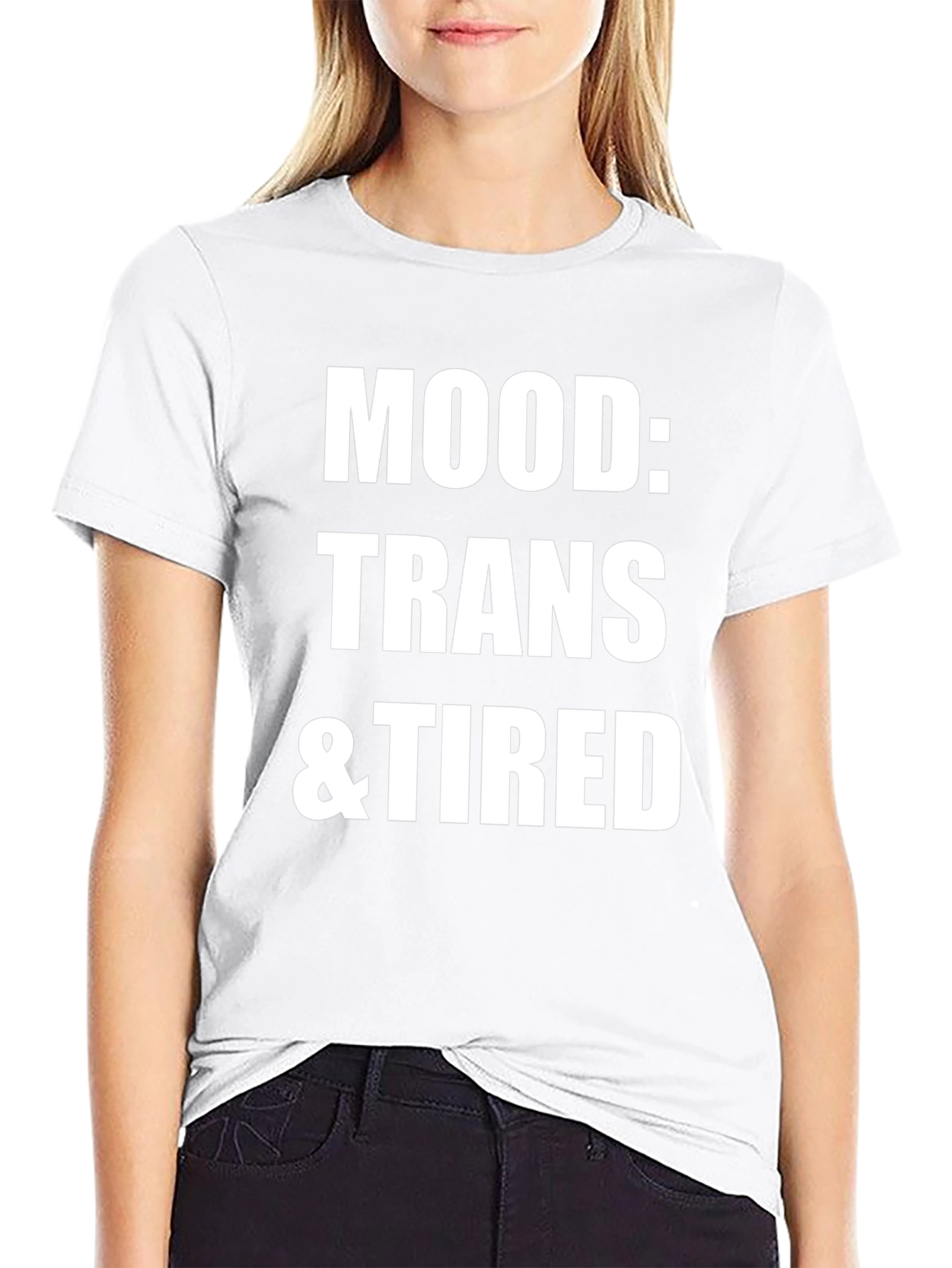 Camiseta Negra: Mood Trans & Tired