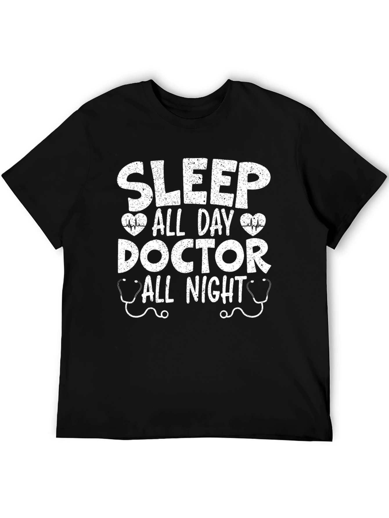 Camiseta Negra Doctor: Dormir Todo el Día