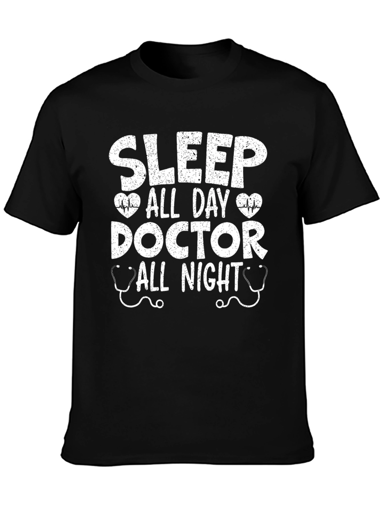 Camiseta Negra Doctor: Dormir Todo el Día