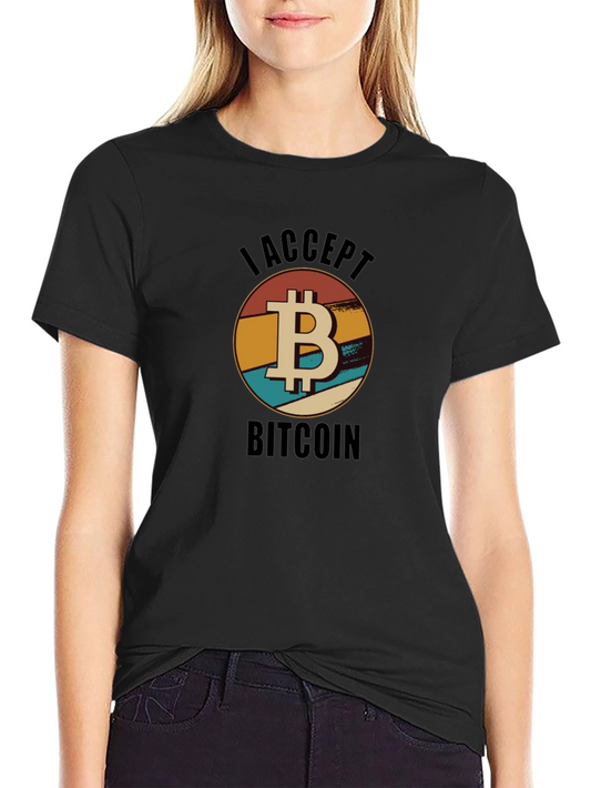Camiseta Hombre Acepto Bitcoin Diseño Retro