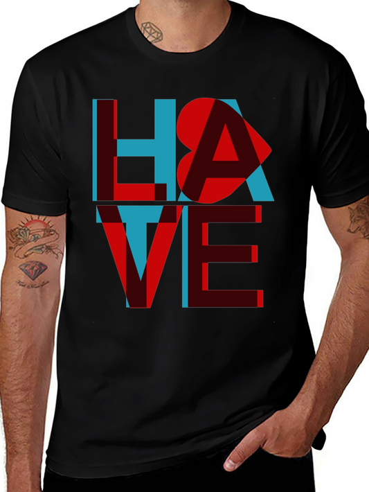 Camiseta Negra HAVE con Diseño de Corazón Original