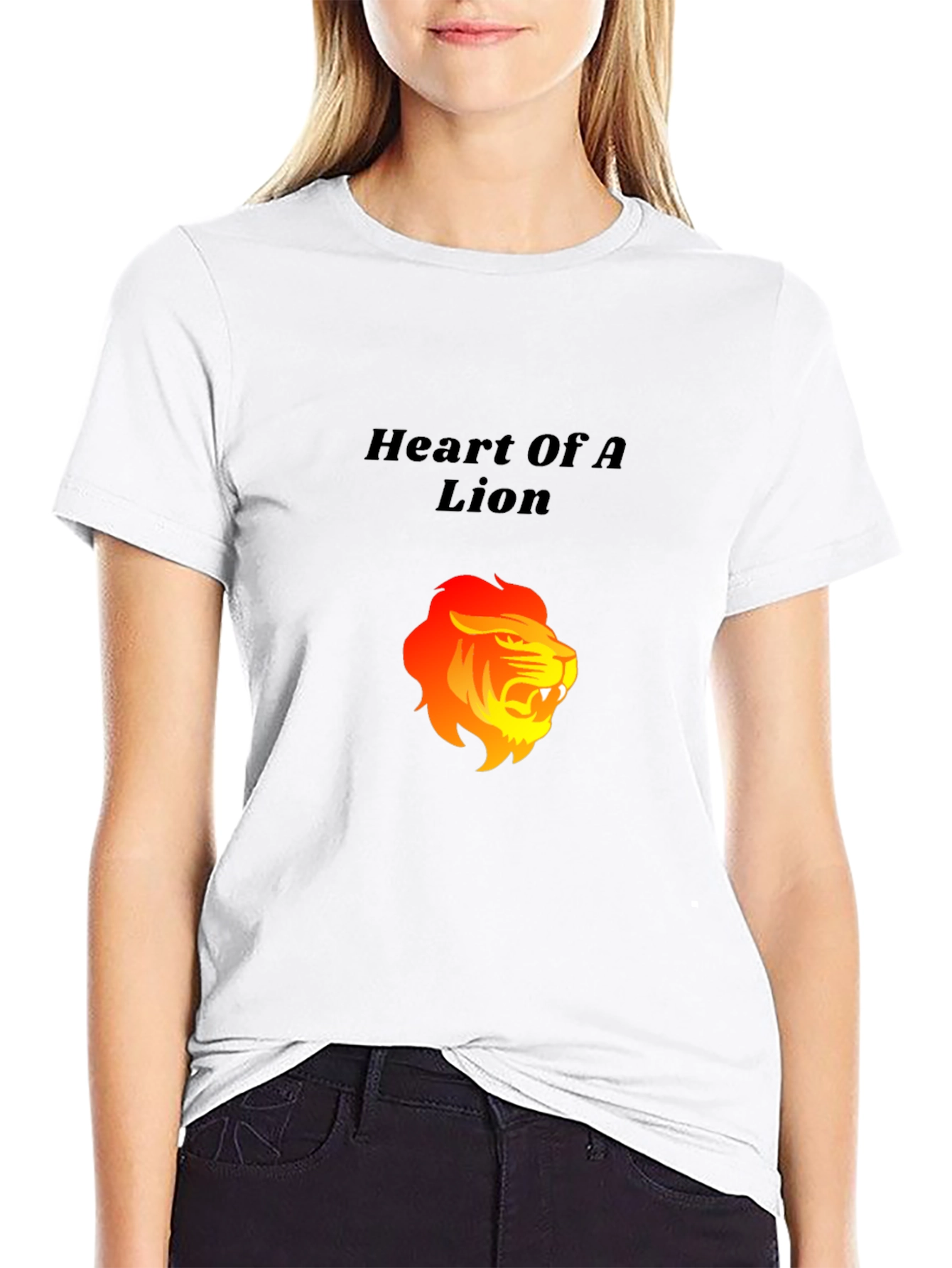 Camiseta Negra: Corazón de León