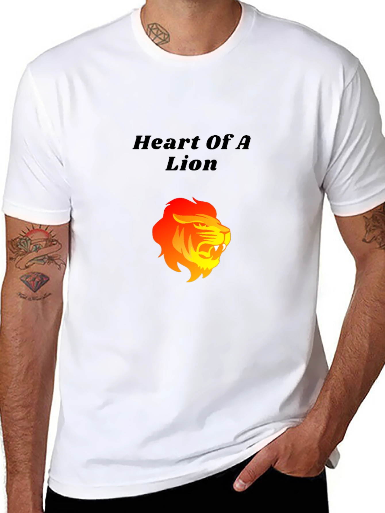 Camiseta Negra: Corazón de León