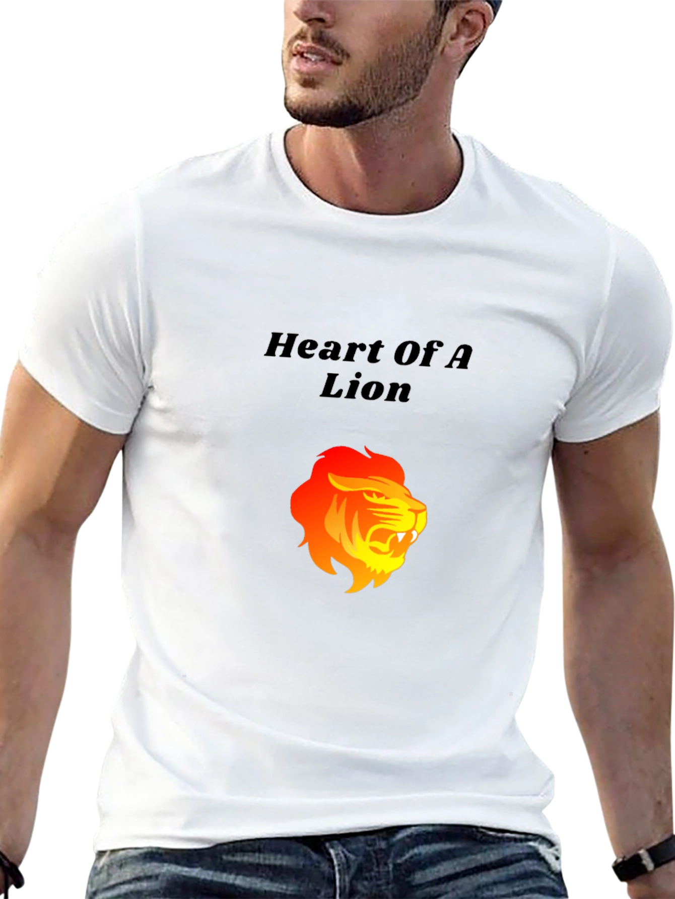Camiseta Negra: Corazón de León