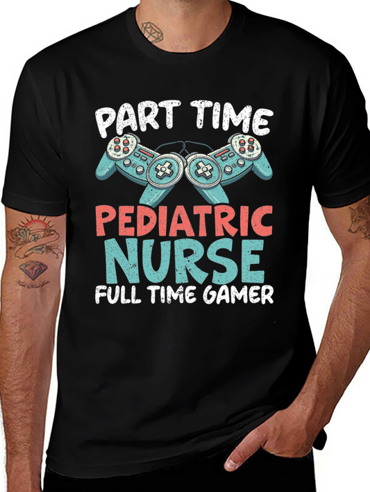 Camiseta Hombre: Enfermera Pediátrica y Gamer