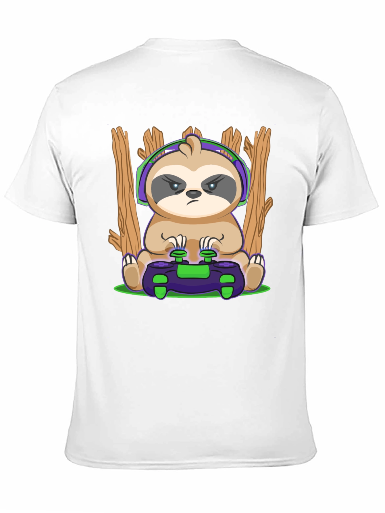 Camiseta Hombre con Diseño de Perezoso Gamer