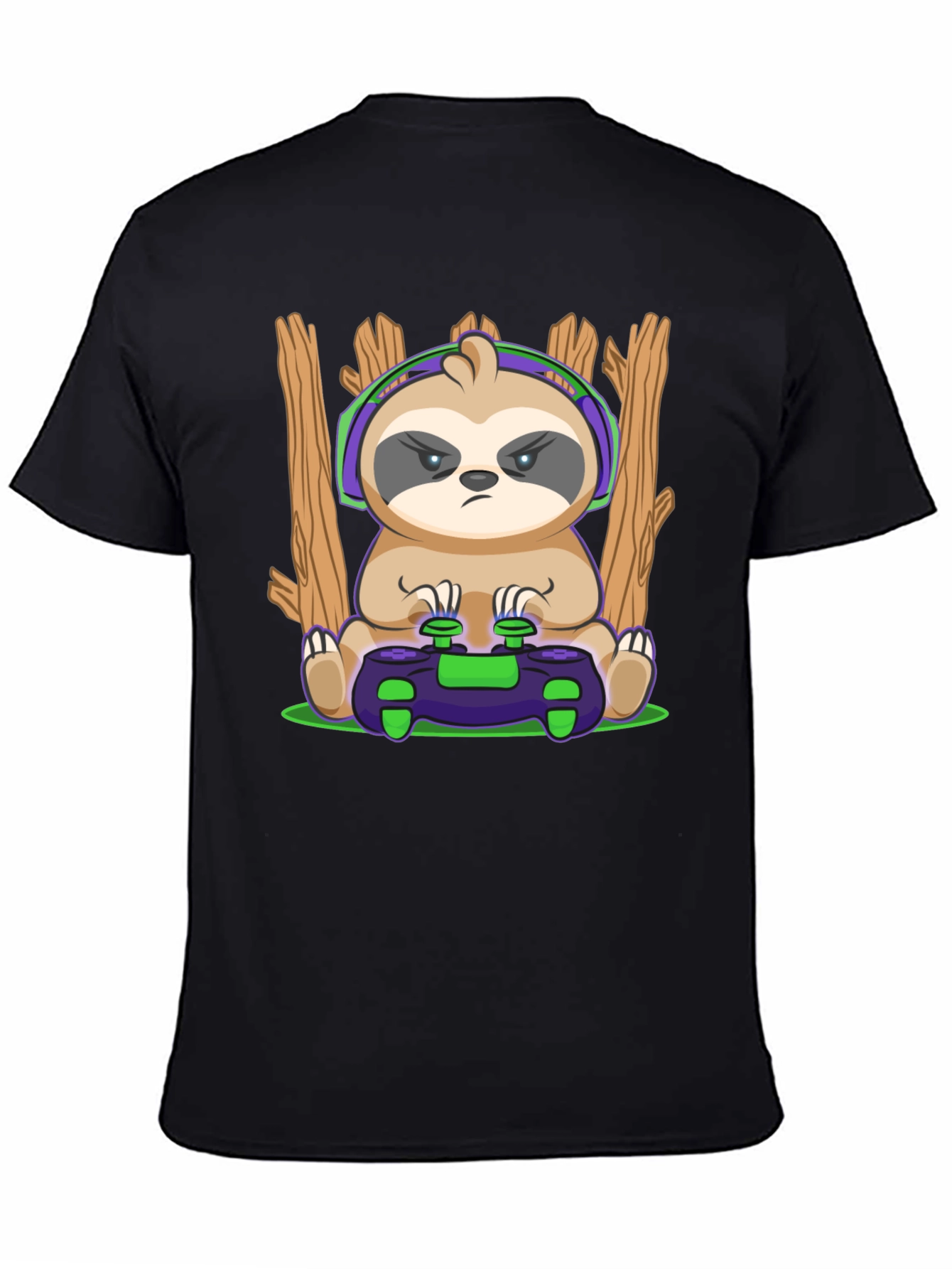 Camiseta Hombre con Diseño de Perezoso Gamer
