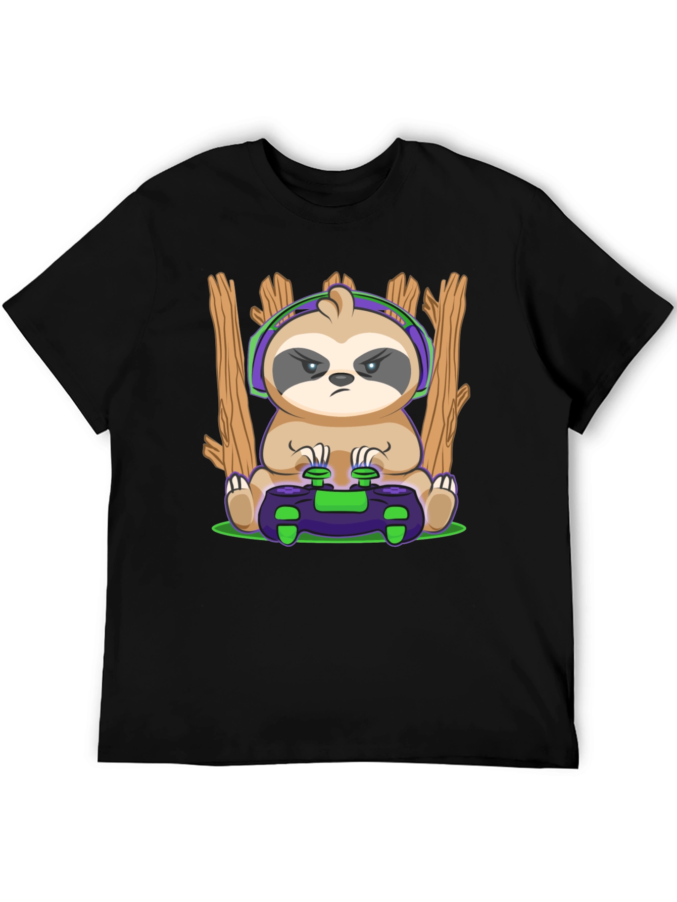 Camiseta Hombre con Diseño de Perezoso Gamer