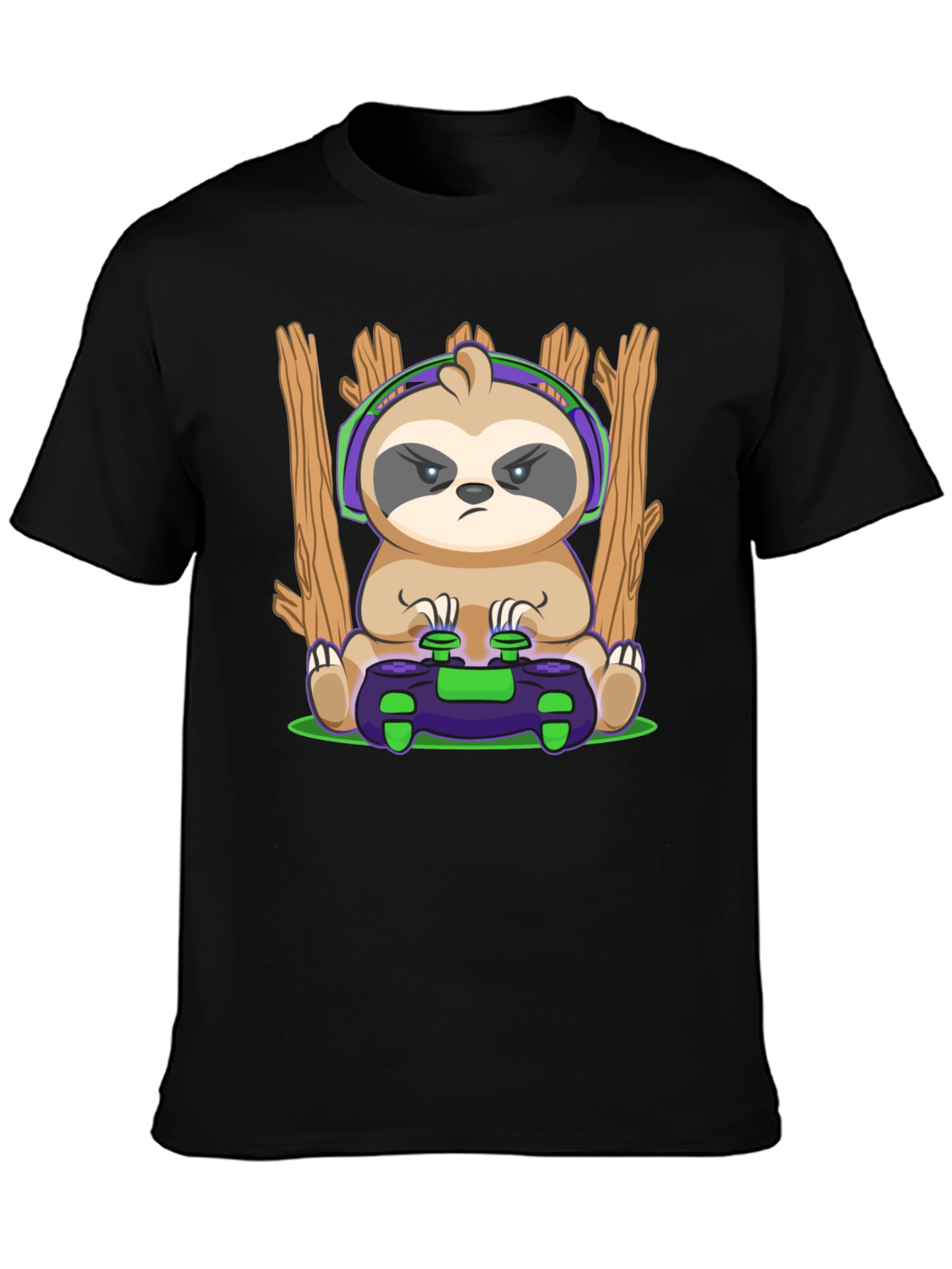 Camiseta Hombre con Diseño de Perezoso Gamer