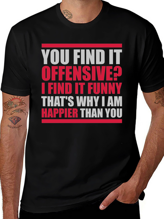 Camiseta Negra con Texto Divertido: Ofensivo? Funny!