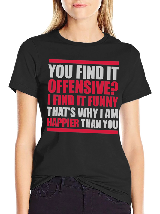 Camiseta Negra con Texto Divertido: Ofensivo? Funny!