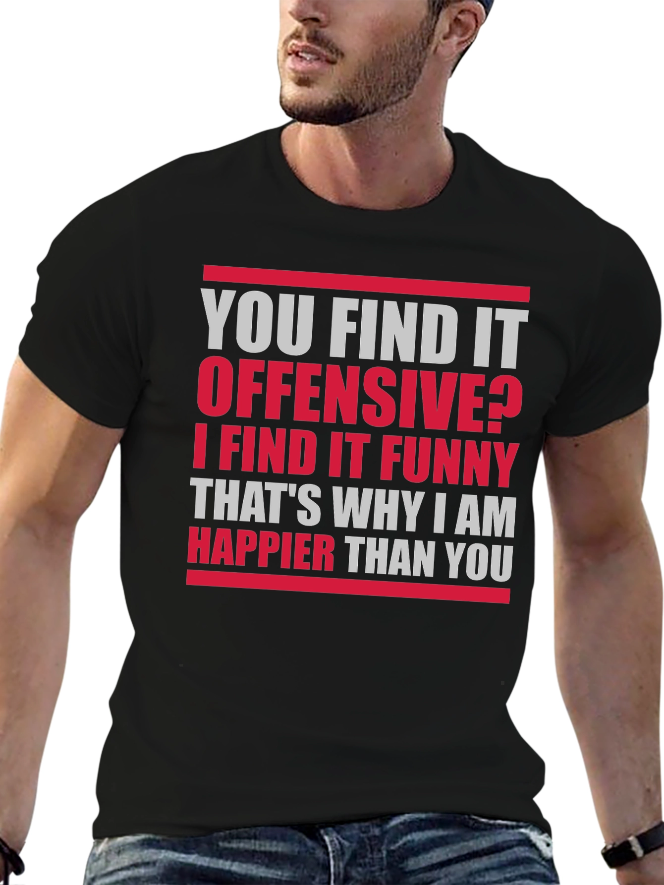Camiseta Negra con Texto Divertido: Ofensivo? Funny!